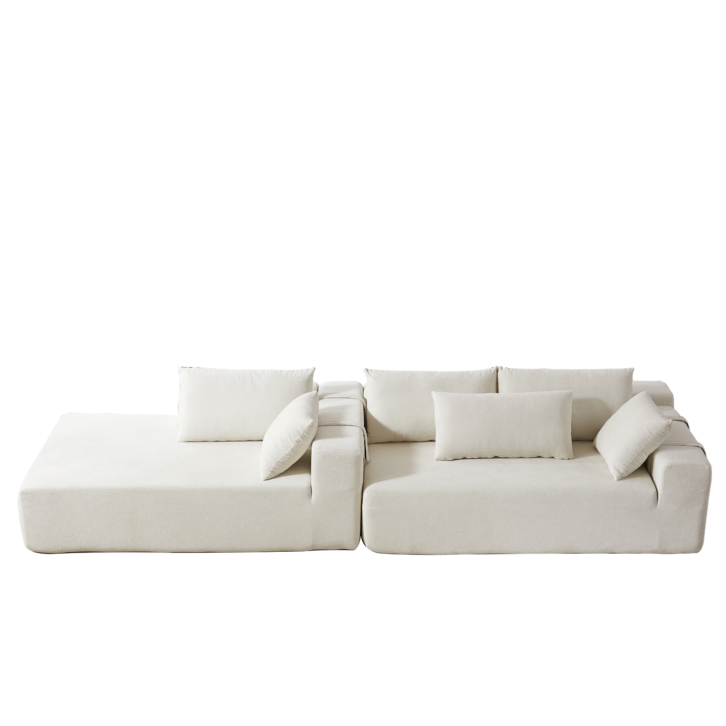 Modern Chenille Upholstered Sectional Sofa Couch Set,Modular 108" L Shaped Sectional Living Room Sofa Set With 6 Pillows,Free Combination Sofa Couch for Living Room,Bedroom(Left Chaise)