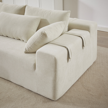 Modern Chenille Upholstered Sectional Sofa Couch Set,Modular 108" L Shaped Sectional Living Room Sofa Set With 6 Pillows,Free Combination Sofa Couch for Living Room,Bedroom(Left Chaise)