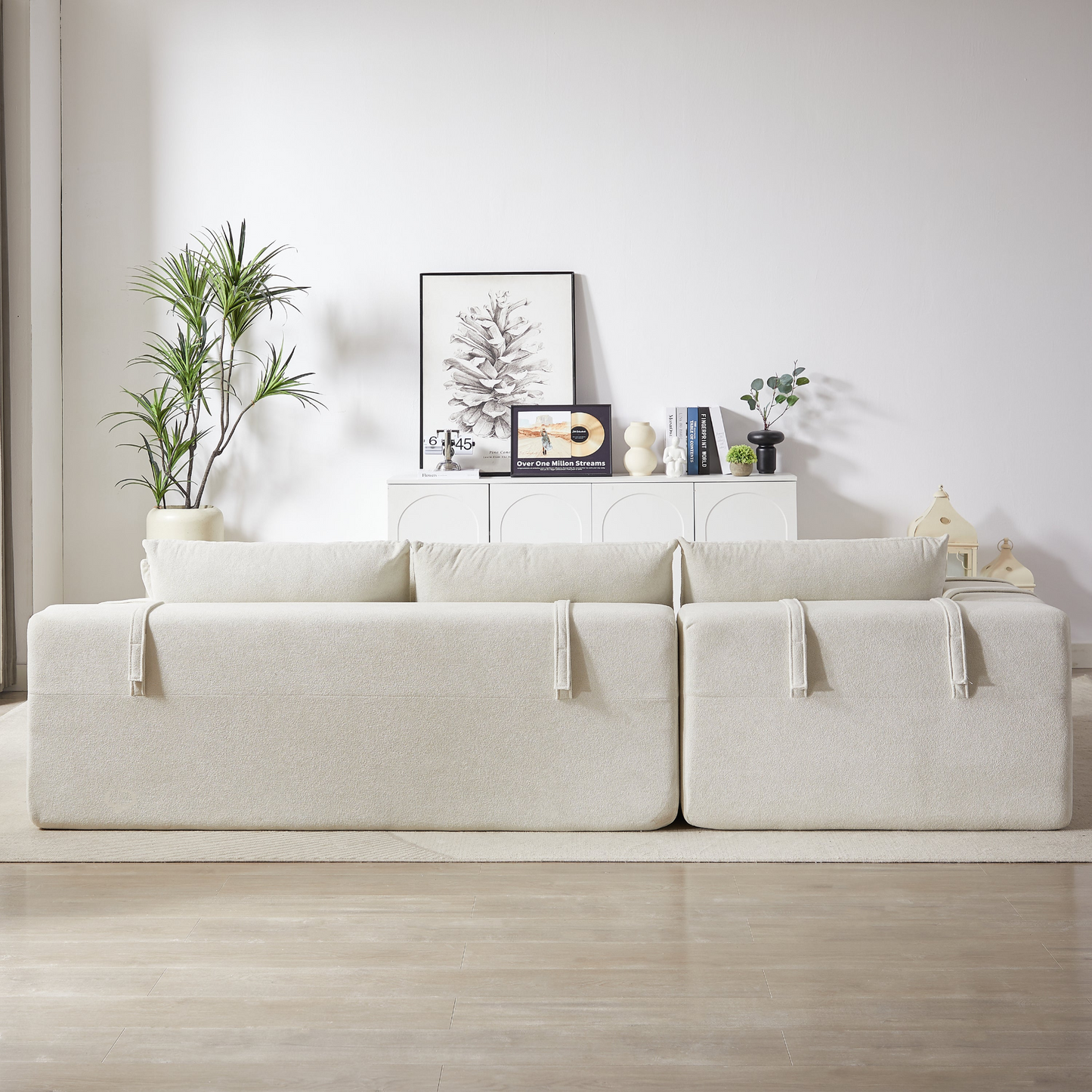 Modern Chenille Upholstered Sectional Sofa Couch Set,Modular 108" L Shaped Sectional Living Room Sofa Set With 6 Pillows,Free Combination Sofa Couch for Living Room,Bedroom(Left Chaise)