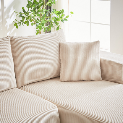 Modern Corduroy Upholstered Sectional Sofa Couch Set,Modular 108" L Shaped Sectional Living Room Sofa Set With 5 Pillows,Free Combination Sofa Couch for Living Room,Bedroom(Right Chaise)