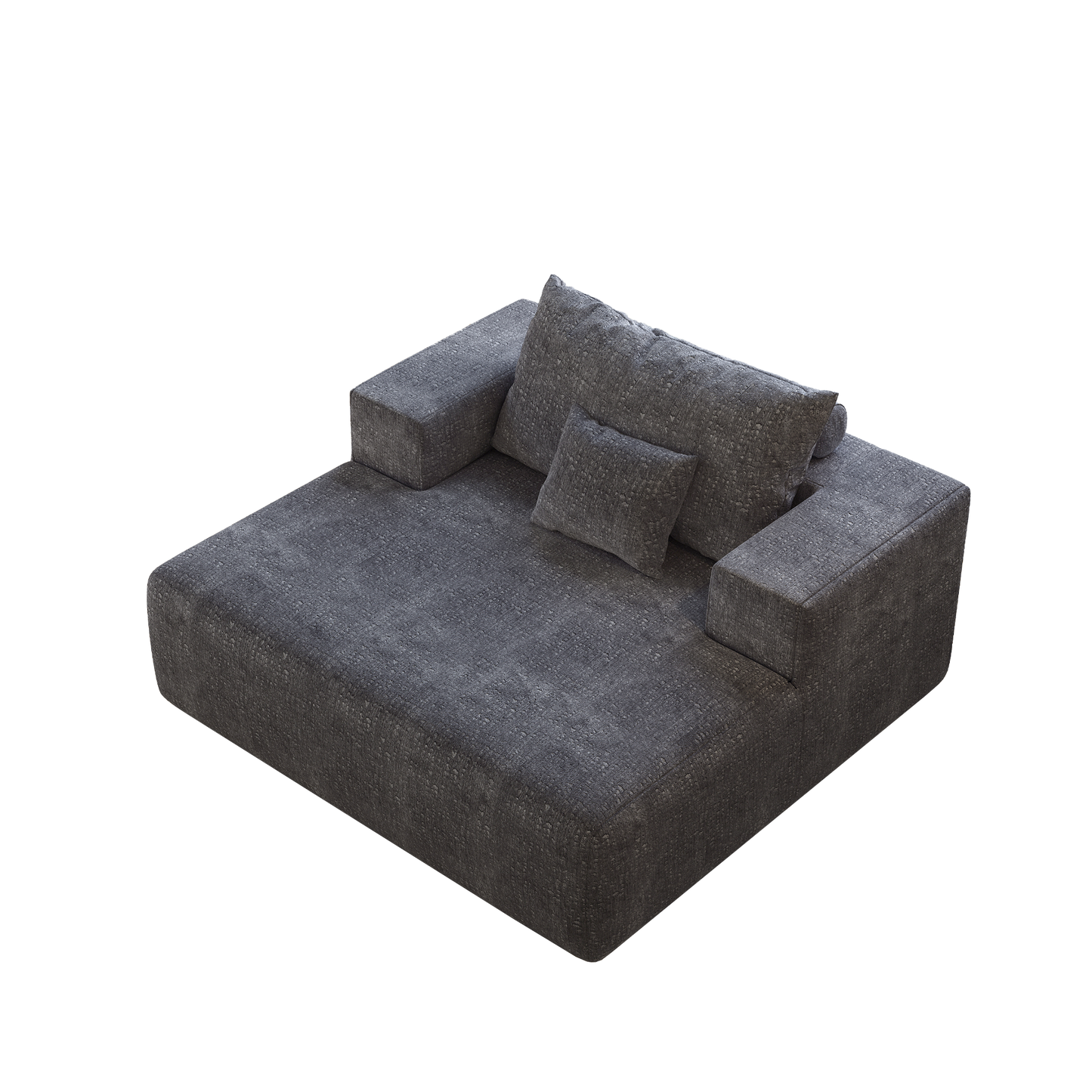 55-inch Chenille Sponge Sofa Lounge Chair,No Assembly Required,Fluffy Modern Sleeper Chair for Indoor Living Room Bedroom