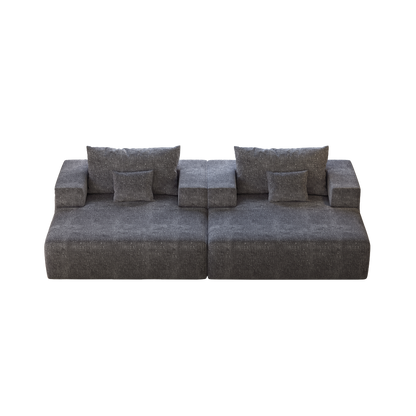 55-inch Chenille Sponge Sofa Lounge Chair,No Assembly Required,Fluffy Modern Sleeper Chair for Indoor Living Room Bedroom