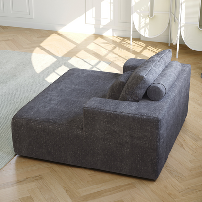 55-inch Chenille Sponge Sofa Lounge Chair,No Assembly Required,Fluffy Modern Sleeper Chair for Indoor Living Room Bedroom