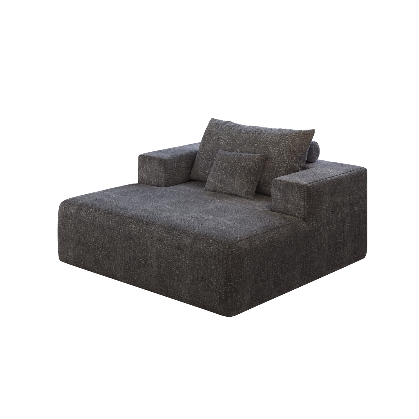 55-inch Chenille Sponge Sofa Lounge Chair,No Assembly Required,Fluffy Modern Sleeper Chair for Indoor Living Room Bedroom