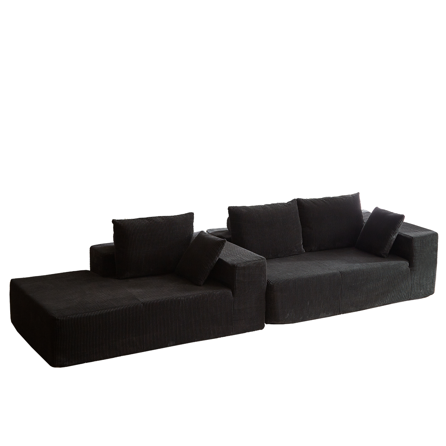 Modern Corduroy Upholstered Sectional Sofa Couch Set,Modular 108" L Shaped Sectional Living Room Sofa Set With 5 Pillows,Free Combination Sofa Couch for Living Room,Bedroom(Left Chaise)