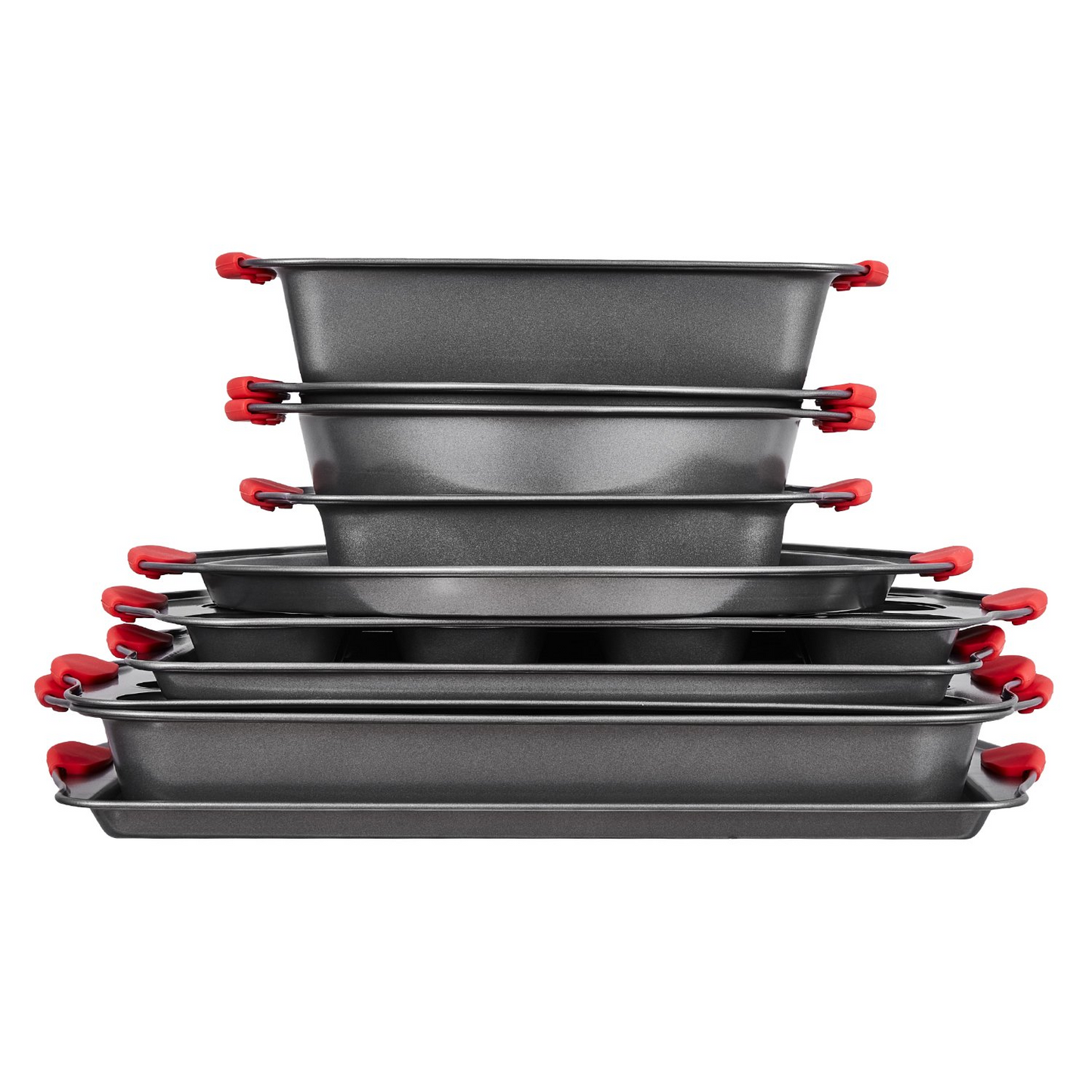 Baking Pan Set 10-Piece Nonstick Carbon Steel Bakeware Set with Silicone Handle