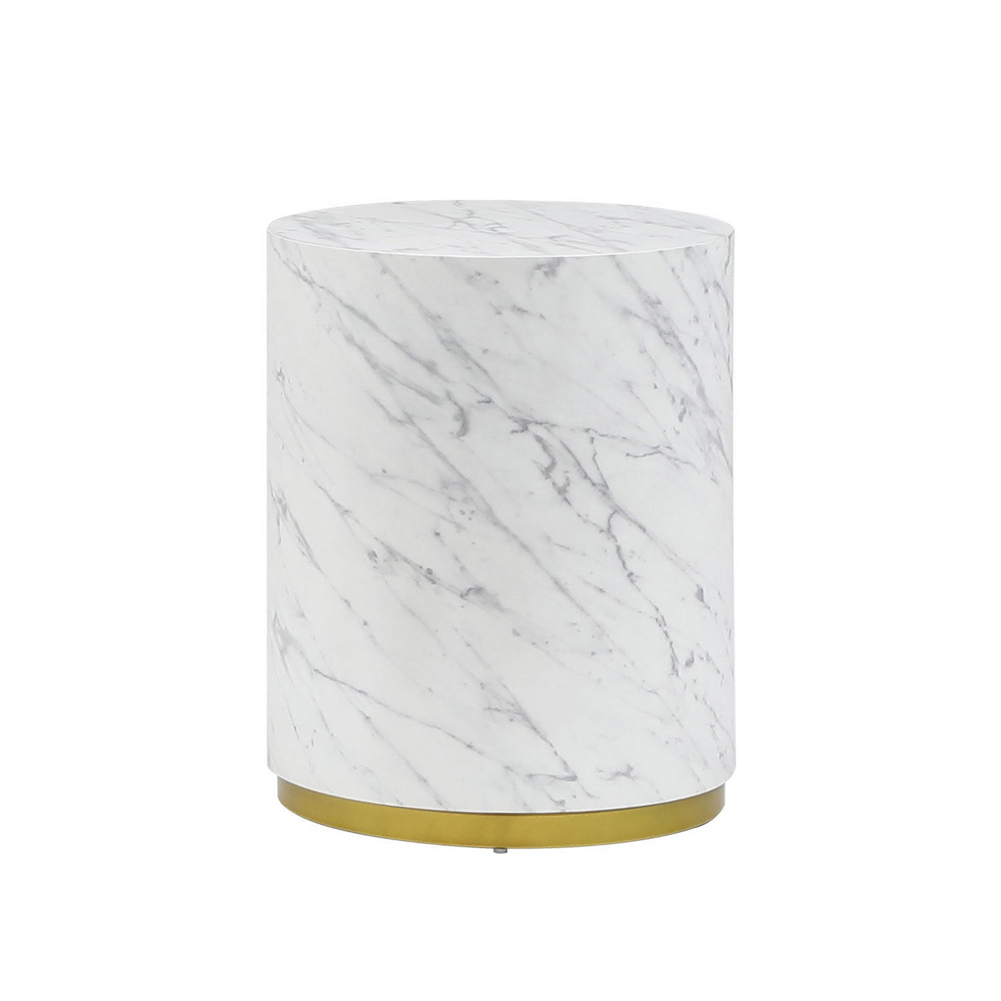 15.75inch Round Sidetable for Living Room Fully Assembled White