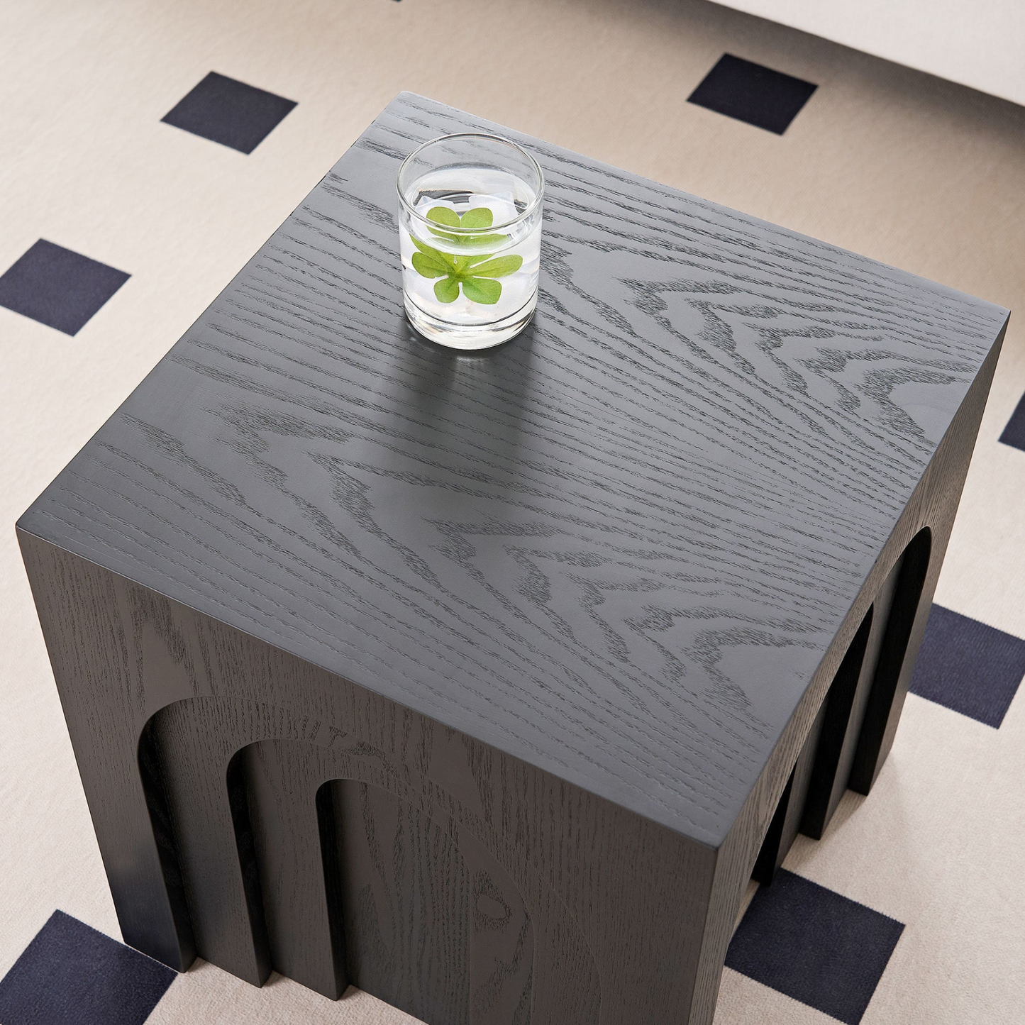 15.74'' Square Side Table Small Coffee Table Accent Table  Bedside Table for Living Room Bedroom,BLACK