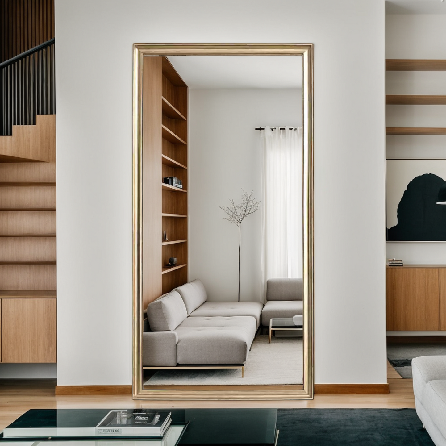 32"*70"Full body floor mirror - elegant frame design, durable structure - essential for bedrooms, clothing stores, salons