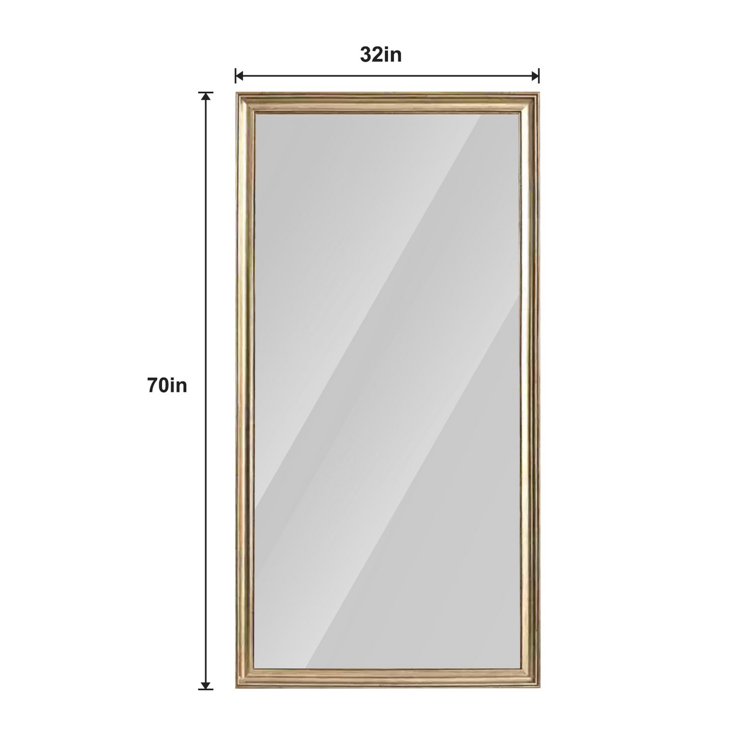 32"*70"Full body floor mirror - elegant frame design, durable structure - essential for bedrooms, clothing stores, salons