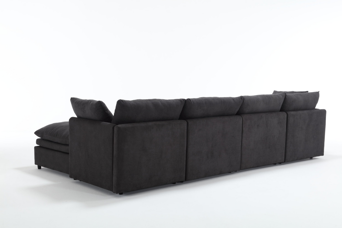 Modern U-shaped Sectional Sofa ,5-seat Upholstered  Sofa Furniture,Sleeper Sofa Couch with Chaise Lounge for Living Room,Apartment,Dark Gray,Polyester