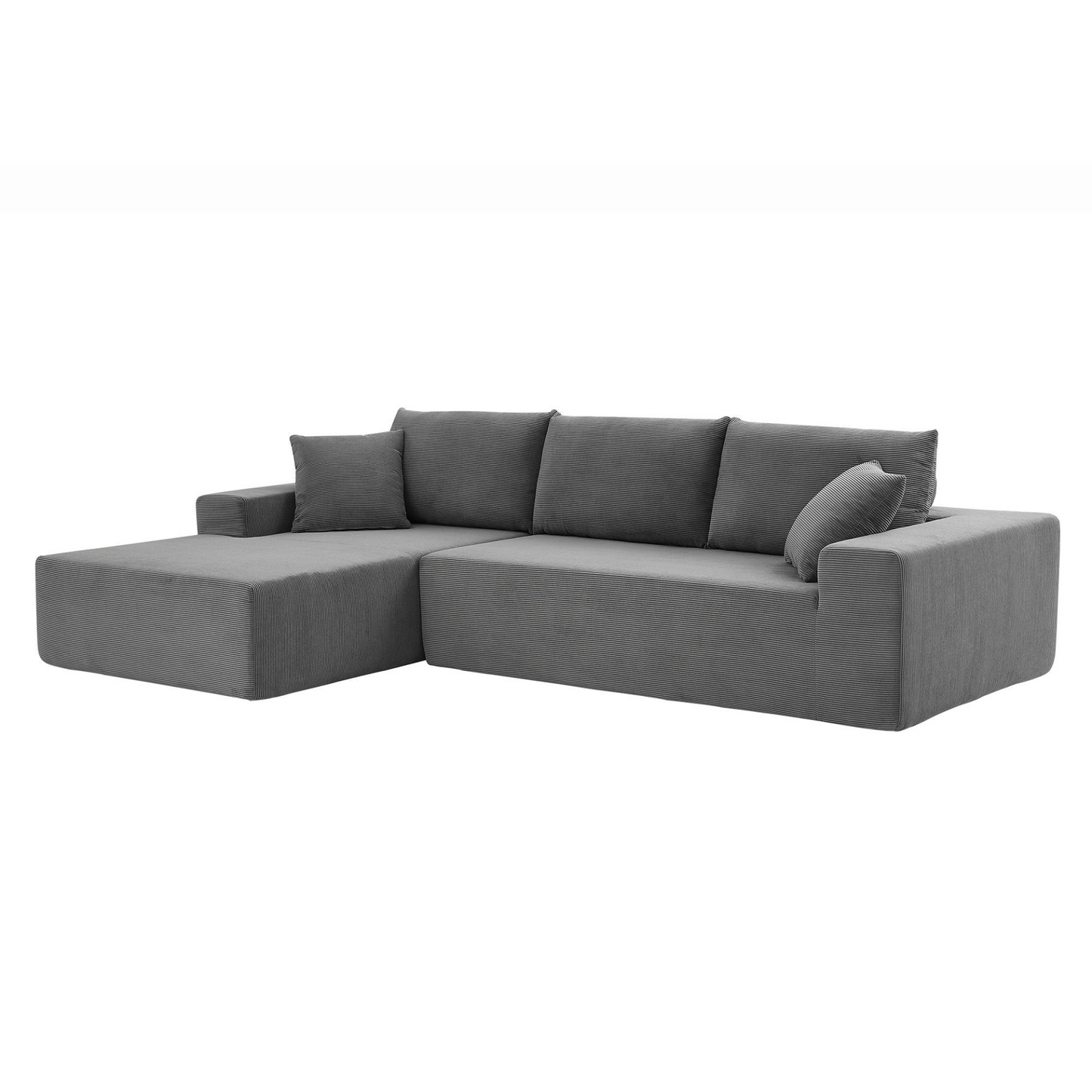 Sectional Couch  corduroy Covers 2 pcs L Shape Sectional Sofa Couches for Living Room, Bedroom, Salon, 2 PC Free Combination,
Grey.