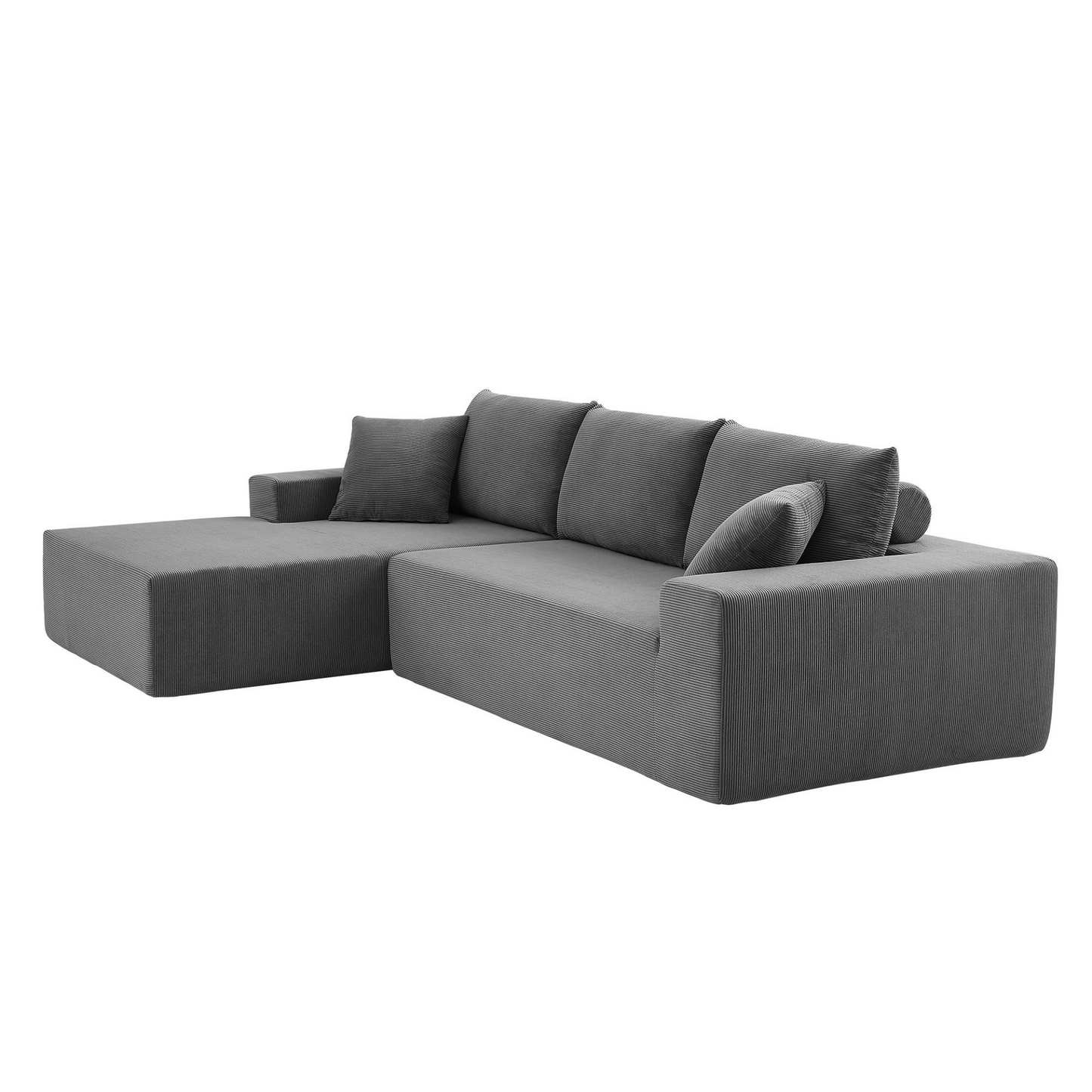 Sectional Couch  corduroy Covers 2 pcs L Shape Sectional Sofa Couches for Living Room, Bedroom, Salon, 2 PC Free Combination,
Grey.