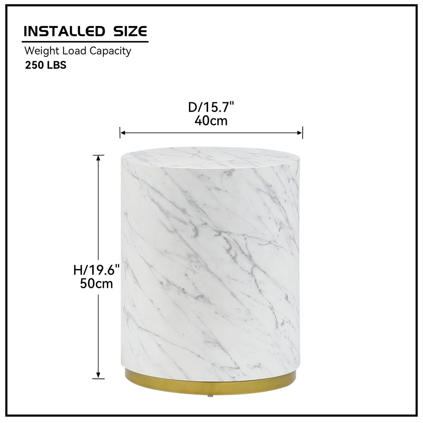 15.75inch Round Sidetable for Living Room Fully Assembled White