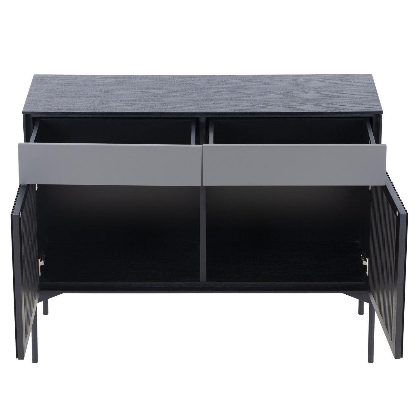 Mid Century Sideboard Cabinet Buffet Table Kitchen Storage Cabinet Coffee Bar Cabinet with 2 Drawers and Doors for Home Kitchen, Dining Room, Livingroom