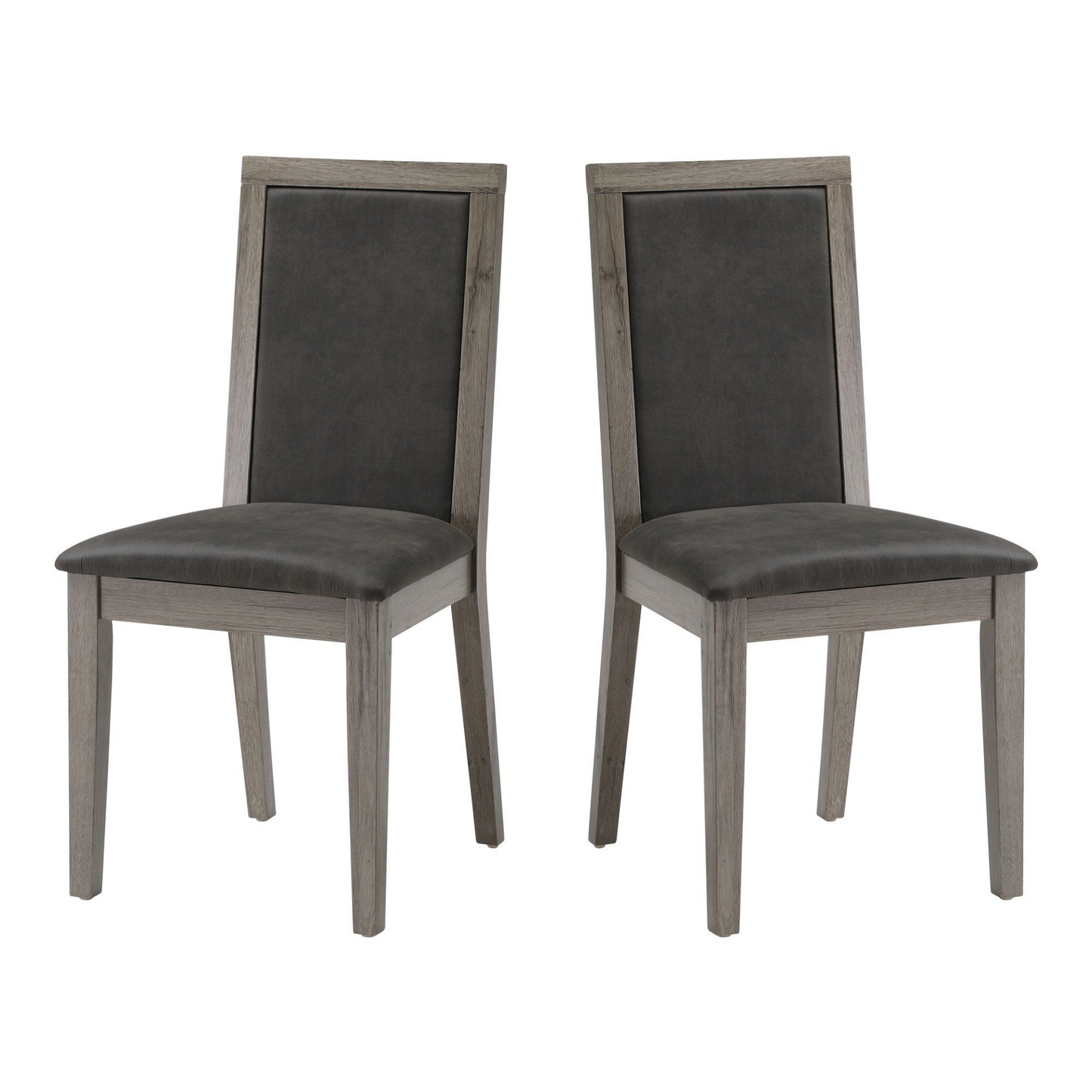 Dining Chairs Set of 2 Wood Dining Room Chair with MDF + sponge Back, Kitchen Room Chair Side Chair, Light grey Base with Grey Cushion