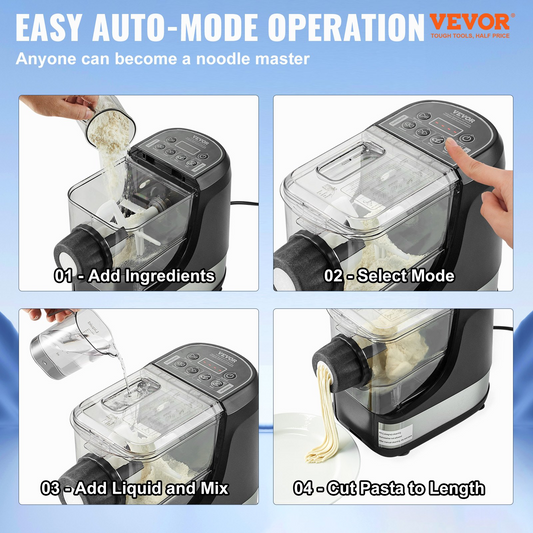 Automatic Electric Pasta Maker - 8 Pasta Shapes, High Capacity, User-Friendly, Easy Cleaning