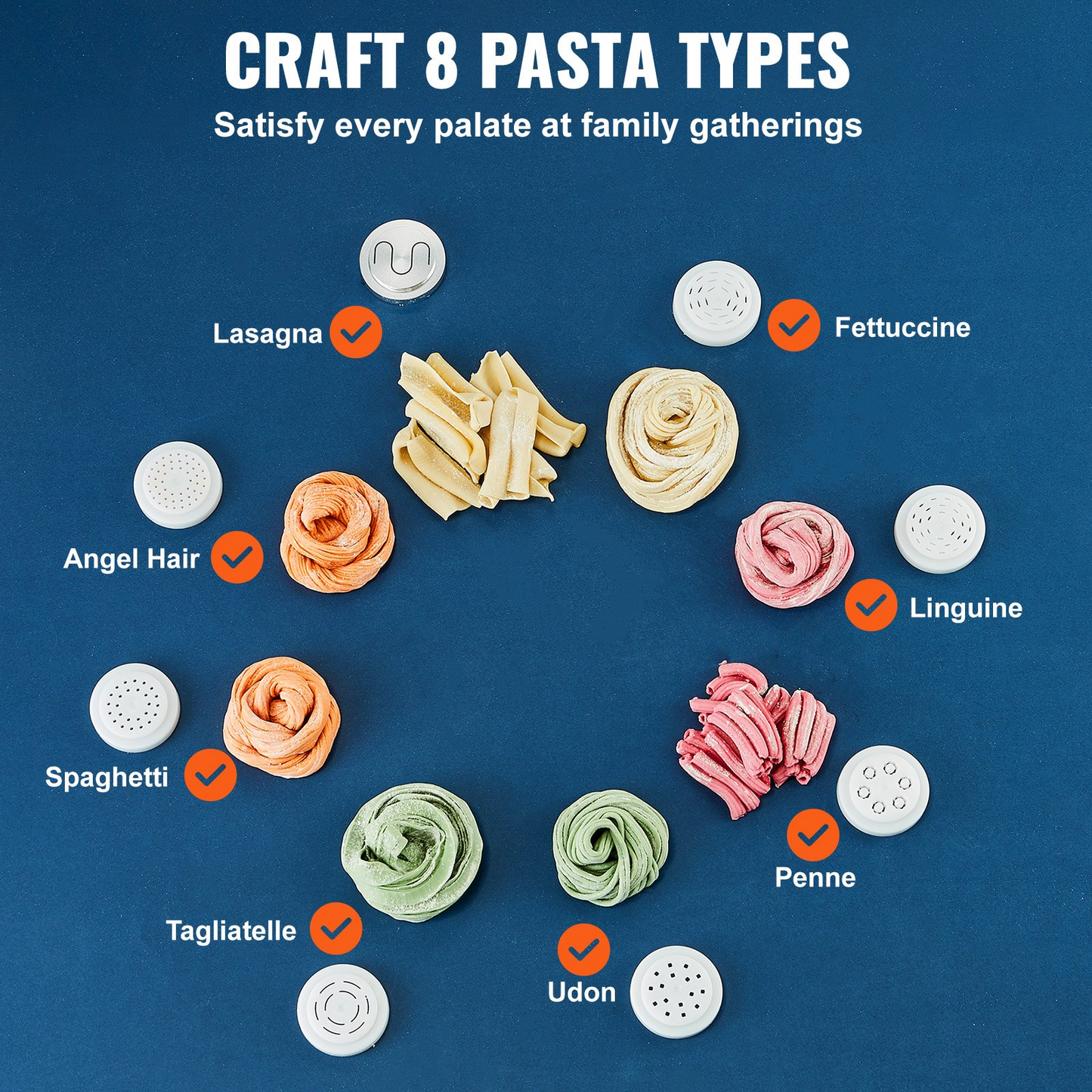Automatic Electric Pasta Maker - 8 Pasta Shapes, High Capacity, User-Friendly, Easy Cleaning