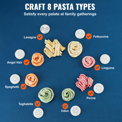 Automatic Electric Pasta Maker - 8 Pasta Shapes, High Capacity, User-Friendly, Easy Cleaning