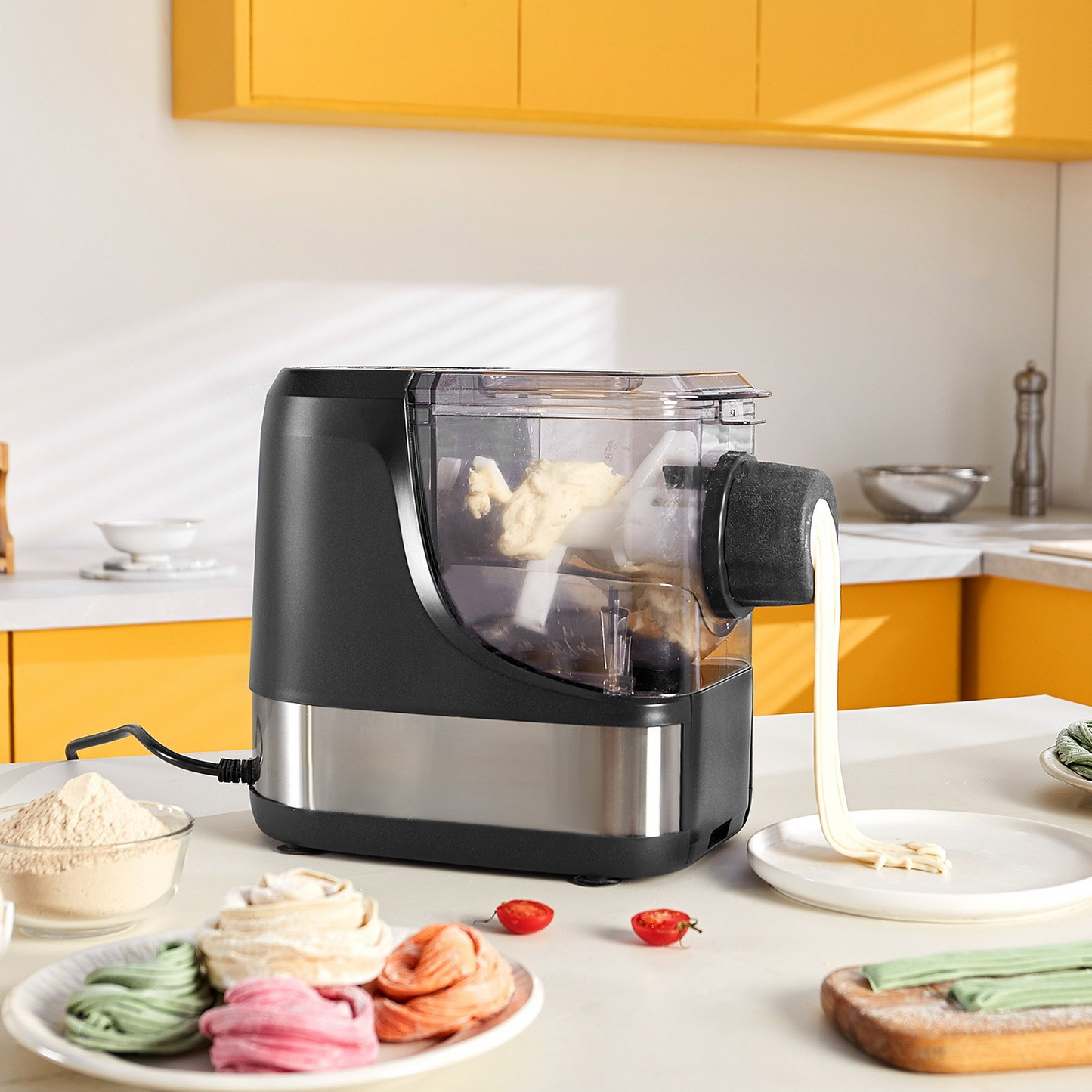 Automatic Electric Pasta Maker - 8 Pasta Shapes, High Capacity, User-Friendly, Easy Cleaning
